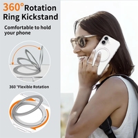 Pour iPhone 17, coque de téléphone portable translucide antichoc SilverShield avec support magnétique rotatif à 360 degrés