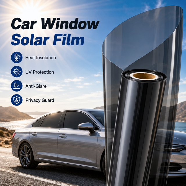 1.52m Car Solar Window Film Roll Automotive Tint Film Heat Insulation UV Blocking Anti Glare Front Windshield Film OEM