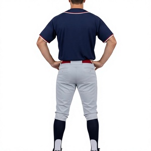 Uniforme de Béisbol Personalizado LONG MISSION INDUSTRY para Hombre, Jersey Azul Marino, Pantalones Grises, 100% Poliéster Transpirable, Detección de Agujas, Adulto - Product Image 2
