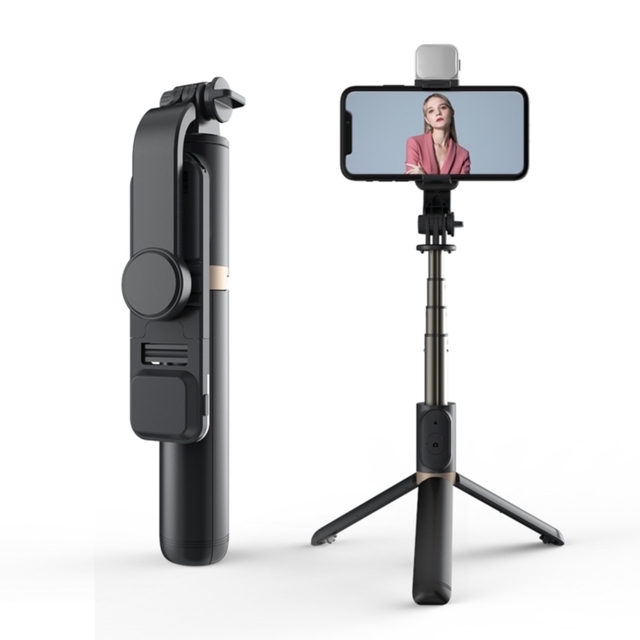 2022 New Q03S 360 Rotation Wireless Foldable Mini Selfie Stick With Fill Light for Vlog TikTok Live Streaming