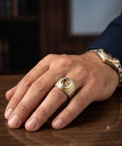 Premium Men Gold Plated <b>Finger</b> <b>Ring</b> Copper and Brass Material Classic Design Fashion Jewelry Stylish Accessory for Wedding - Product Image 4