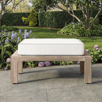 Fauteuil de jardin haut de gamme avec repose-pieds, meubles en teck, design moderne et simple, chaise ottoman d'extérieur