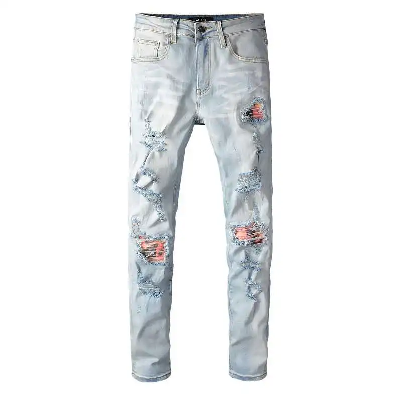 New style fashion skinny white color fabrics denim boy skinny pink jeans men male jeans pent