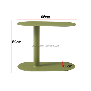 Tavolini Laterali in Metallo Verde e Nero per Interni ed Esterni, Resistenti alle Intemperie, per Soggiorno, Patio e Cortile - Product Image 2