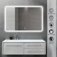 Miroir de salle de bain LED étanche, miroir intelligent à écran tactile, miroir éclairé, fabricant de miroirs, fournisseur de miroirs sur mesure