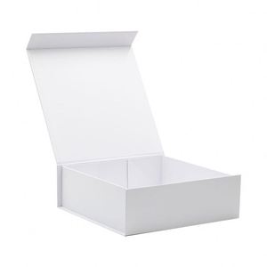 Boîte cadeau en papier magnétique de luxe, pliable, blanche unie, pour l'emballage de vêtements, en stock, vente en gros - Product Image 2