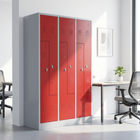 Casier en acier à 4 portes de grande capacité au design innovant, taille personnalisée, casier à vêtements en forme de Z pour le rangement public
