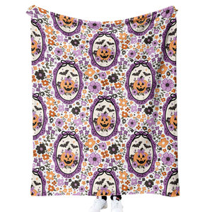 Manta de Franela con Diseño de Fantasma de Dibujos Animados de Halloween, Personalizada, de Alta Calidad, Suave y Cálida, para Sofá, Cama, Coche y Viajes - Product Image 5