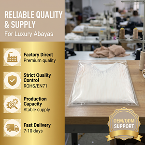 Robe de prière ivoire pour femmes musulmanes avec drapé thermocollé, faible MOQ - Product Image 6