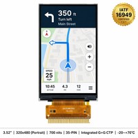 Modul LCD IPS BOE 3,52 Inci 320x480 untuk Navigasi GPS Genggam, 700nits Terlihat di Bawah Sinar Matahari, Layar Vertikal -20~+70 Terintegrasi