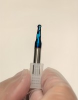 Fraise à queue sphérique en carbure monobloc HRC65 R1 R2 R3 avec revêtement Nano Bleu, 2 dents, pour usinage CNC de l'acier trempé