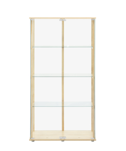 Vitrina de puerta de vidrio templado doble con marco de madera de pino para el hogar, Bar, entrada, Hotel, sala de estar - Product Image 3