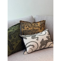 Ensemble de coussins décoratifs matelassés en coton et lin jacquard, projet DIY, abstrait géométrique moderne, broderie personnalisable, pour canapé et chambre