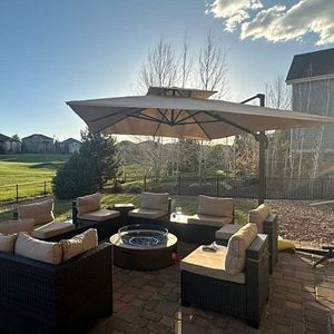 Sombrilla Moderna de Alta Calidad para Playa, Patio, Jardín, Exterior, Resistente al Sol y al Agua, con Base para Muebles de Exterior - Product Image 5