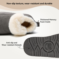 Fabricant de bottes d'hiver unisexes en faux daim, pantoufles à mémoire de forme, chaussures d'intérieur, sur mesure OEM