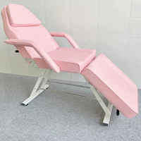 Table de massage multifonctionnelle, fauteuil facial pliable et réglable, lit de beauté pour spa et salon, lit/chaise de beauté pour tatouage et extensions de cils avec tabouret