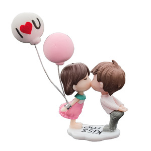 Autodecoratie Hoge kwaliteit kunststof Leuke cartoonparen Actiefiguren Interieurkits Ballonornament Autodashboard - Product Image 2