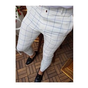 Pantalones de Vestir Elásticos a Cuadros para <span class=keywords><strong>Hombre</strong></span>, Pantalones Largos Ajustados, Casuales y de Negocios, Pantalones de <span class=keywords><strong>Hombre</strong></span> - Product Image 1