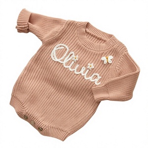 Combinaison tricotée personnalisée en coton 100% pour bébés, avec bretelles, idéale pour l'automne, pour jeunes garçons et filles, modèle transfrontalier - Product Image 1