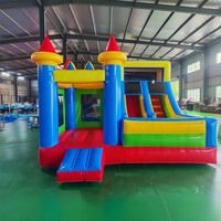 Structure gonflable commerciale robuste en PVC avec toboggan et château sauteur pour événements et locations pour enfants