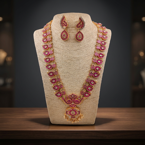 Conjunto Elegante de Alta Calidad en Latón Chapado en Oro con Circonitas, Collar/Aretes/Anillo, Último Diseño para Bodas, Compromisos y Fiestas - Product Image 3