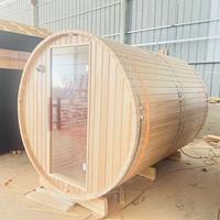 Sauna rond compact d'extérieur pour 2 personnes en cèdre rouge avec chauffage électrique 4,5 kW pour patio et balcon