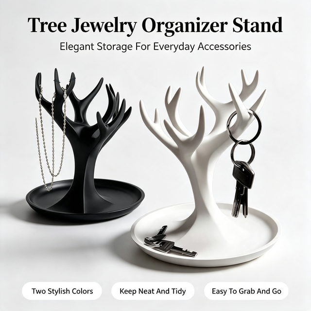 Key Jewelry Holder & Organizer Tree 3D Printed PLA Modern Art Craft Standing Type Table & Desk & Living Room Decoration
