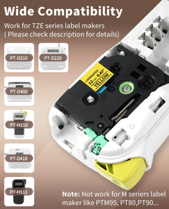 TZ 631 TZe 631 12mm negro sobre amarillo laminado <span class=keywords><strong>P</strong></span>-<span class=keywords><strong>touch</strong></span> cinta de etiquetas para Brother <span class=keywords><strong>P</strong></span>-<span class=keywords><strong>touch</strong></span> - Product Image 2