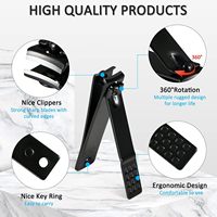 Ensemble de manucure pour le soin des ongles - 26 pièces, kit de manucure en acier cartonné noir mat avec cuir