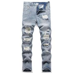 Nouveau jean déchiré en denim de haute qualité, pantalon masculin, jean baggy - Product Image 3