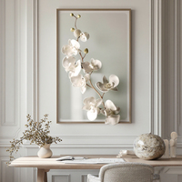 Toile d'art florale moderne de taille personnalisée Belle peinture murale florale peinte à la main imprimée décoration murale de fleurs