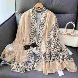 Luxury Brand Cotton Linen Polyester Printed Scarf <b>Wraps</b> <b>Blanket</b> Sunscreen Shawls for Women YHK0013 - Product Image 1