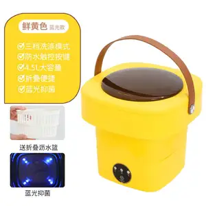 Mesin cuci lipat mini portabel kecil, mesin cuci kapasitas 4.5L dengan keranjang pengering berputar