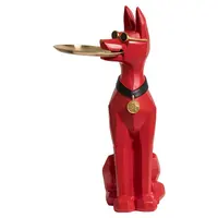 Patung Rumah Dalam Ruangan, Seni Pop Resin Balon Merah Anjing Patung Hewan Kecil Zhi Koons Ruang Tamu Meja Dalam Ruangan