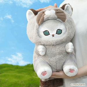 Niedlicher Cartoon Mofusand Katze Hai-Katze zieht kleinen Waschbär Eichhörnchen Plüschpuppe Schlüsselanhänger Anhänger - Product Image 4