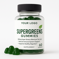 Gummies Super Greens avec fruits, légumes, mélange de superaliments, vitamine C, zinc pour un soutien nutritionnel quotidien et un bien-être général