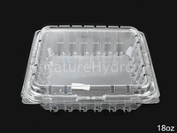 Boîte en plastique transparente pour myrtilles de 18 oz, boîte à clapet transparente en plastique pour l'emballage des fruits