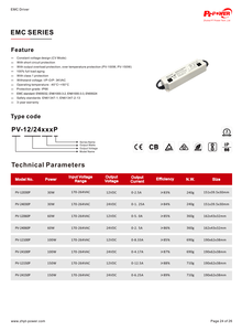 ไดรเวอร์ไฟ LED รุ่น CV 30W EMC ได้รับการรับรองมาตรฐาน CE/RoHS สำหรับไฟ LED Strip แรงดันไฟฟ้า 170-264V AC-DC 12V 24V ระดับการป้องกันน้ำ IP66  แหล่งจ่ายไฟ LED แบบเดี่ยว - Product Image 5
