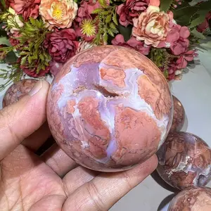 Bola de cuarzo de cristal de esfera de ágata Rosa natural al por mayor para la decoración casera