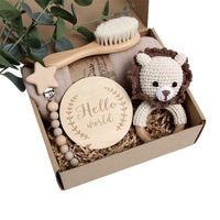 Cadeau personnalisé fait main exquis en coton biologique pour bébé nouveau-né : grand ensemble d'animaux (lion, lapin, ours, cerf, dinosaure, éléphant)