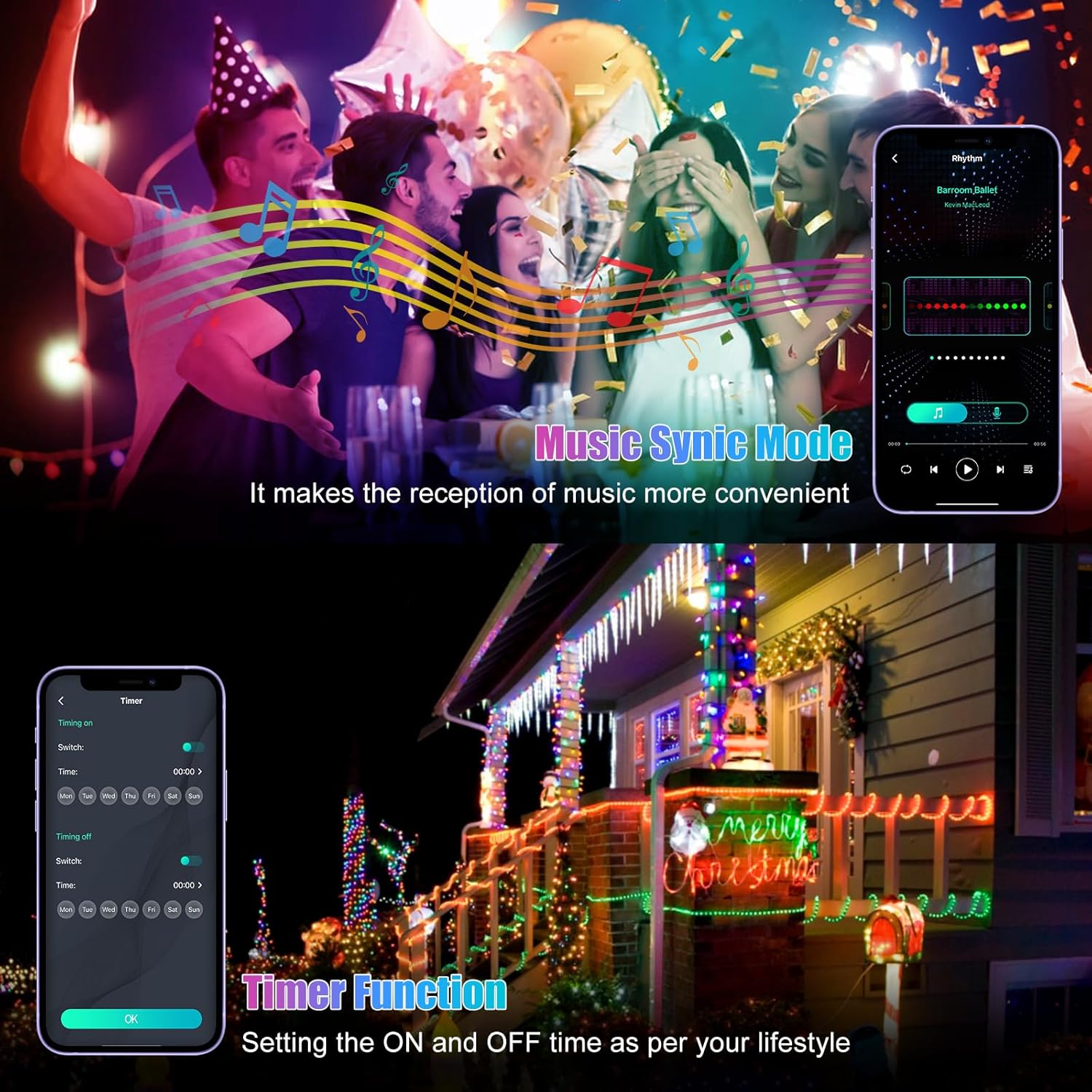 5m 10m RGBIC LED Smart Fairy Lights App Control String Light - Shenzhen Helan Lighting Co., Ltd.