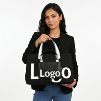 Sac fourre-tout de plage grande capacité pour femme, style coquette avec nœud, en tricot simple, à bandoulière, pour le shopping, avec fermeture éclair, en polyester, couleur unie, personnalisable, porté croisé