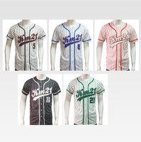 Diskon Harga Pabrik Seragam Bisbol Kerah V Sublimasi Nama Tim Kustom dan Logo Jersey Bisbol Jaring Bernapas