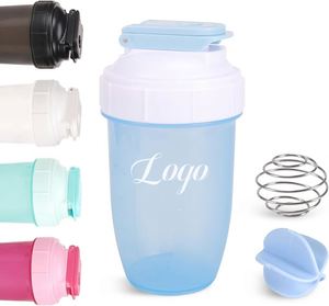 Customizable 400ml Graduated <b>Protein</b> Shaker <b>Bottle</b> Portable Plastic Sports Cup for Outdoor Fitness - Product Image 1