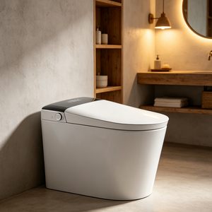 WC intelligent mains libres élégant avec séchage à air chaud et anti-refoulement, drain mural ou au sol en option pour projets de villas de luxe - Product Image 2