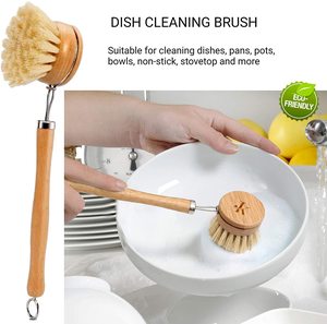 2026 Household Washing Dish Pot Scrub Brush <strong>Wood</strong> Bamboo Kitchen <strong>Cleaning</strong> Brush <strong>Set</strong> for Home - Product Image 4