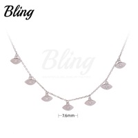 BLING minimaliste turc oeil conception émail zircon pierre charme collier turc en gros 925 bijoux en argent sterling
