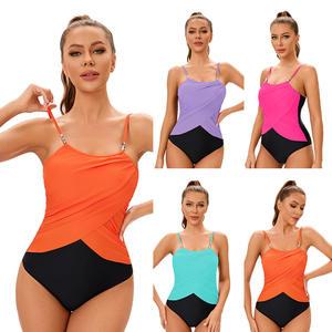 Maillot de bain de fitness respirant et écologique pour femmes européennes et américaines Motif solide imprimé avec découpes dans le dos Taille Plus - Product Image 1