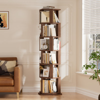 Rotation à 360° °   Étagère hexagonale 70,9 pouces, bibliothèque d'angle en bois à 6 niveaux, présentoir peu encombrant pour salon, chambre à coucher, bureau à domicile