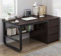 Escritorio Moderno Convertible de Madera Simple para Oficina en Casa, Dormitorio, Mesa de Computadora de Hierro con Cajón para Espacios Pequeños, Venta al por Mayor